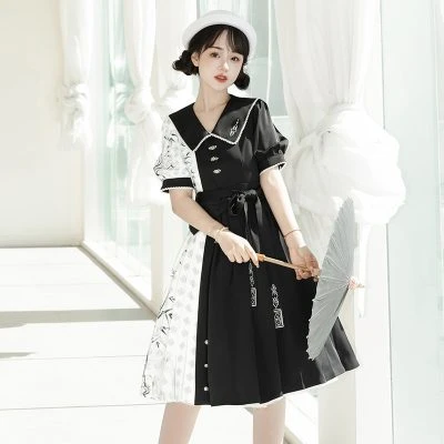 Women's Han Elements Clothing Summer Black Daily Fashion Dresses