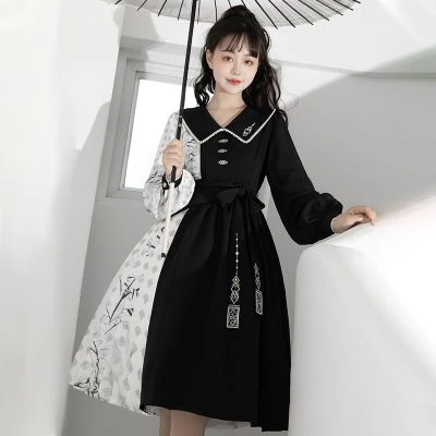 Women's Han Elements Clothing Summer Black Daily Fashion Dresses