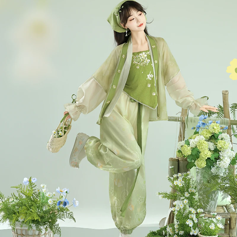Fashion-Women's-Hanfu-Songku-Daily-Han-Elements-Song-Dynasty-Pants-1 Spring Blossom 2