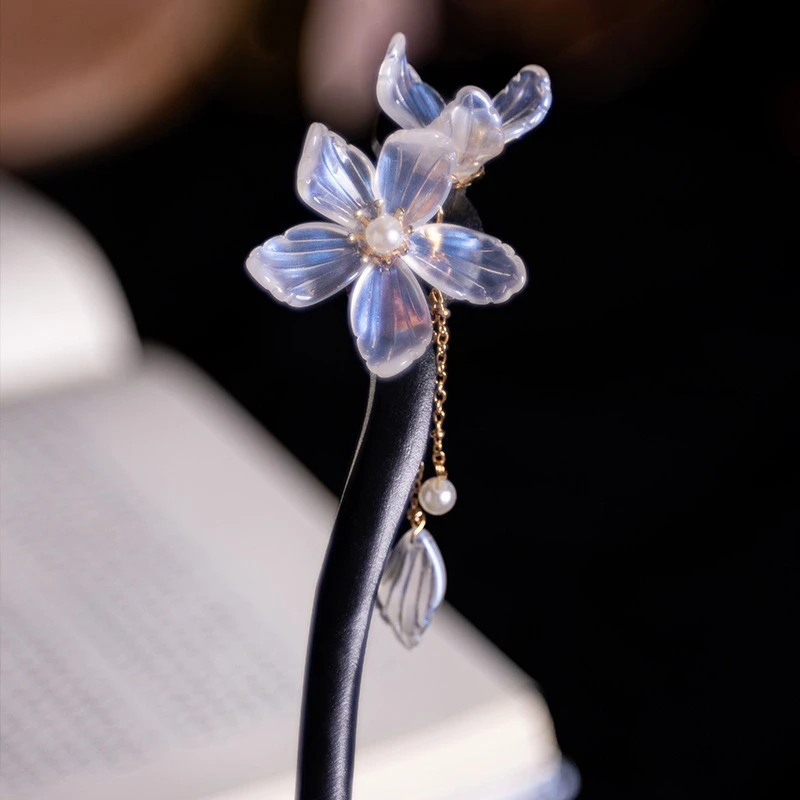 Women-Wooden-Hairpin-Transparent-Flower-Hanfu-Vintage-Fairy-Accessories-1 Women Wooden Hairpin Transparent Flower Hanfu Vintage Fairy Accessories