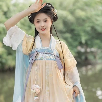 Tang Dynasty Hanfu Ladies Qixiong Shanqun Cute Summer Dress