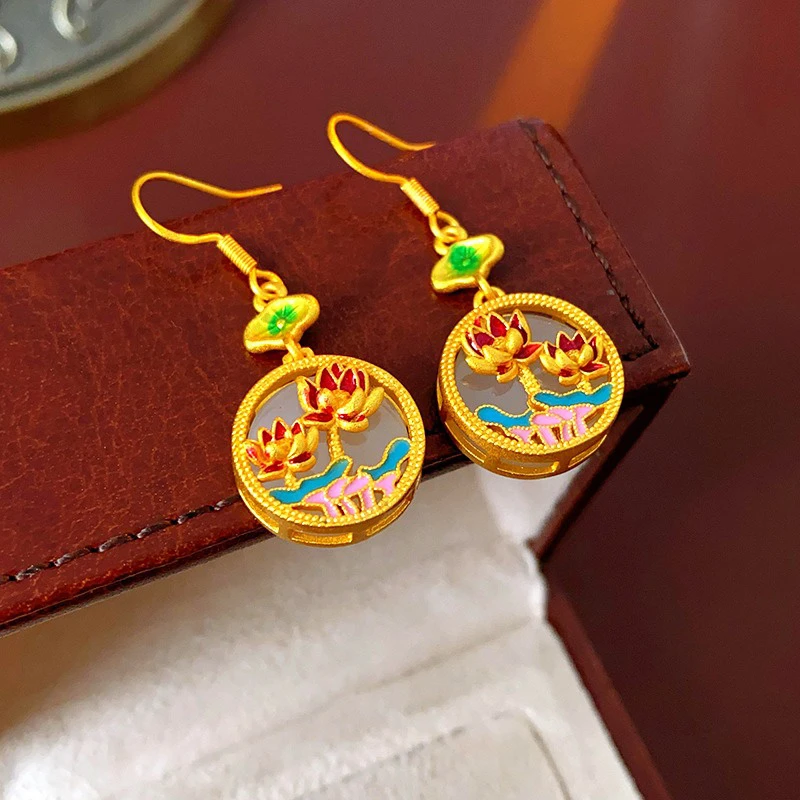 Lotus-Round-Ear-Hooks-New-Chinese-Fashion-Quality-Earrings-1 Eternal Lotus 2