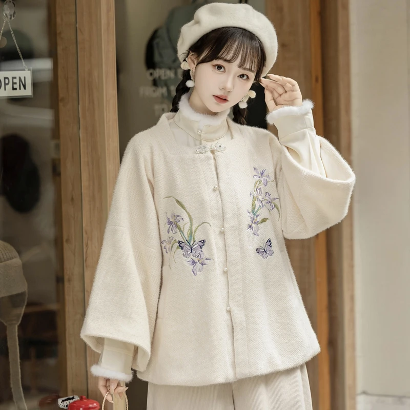 Square-Collar-Short-Shirt-Improved-Song-Pants-Winter-Thickening-Set-1 Winter Bloom 2