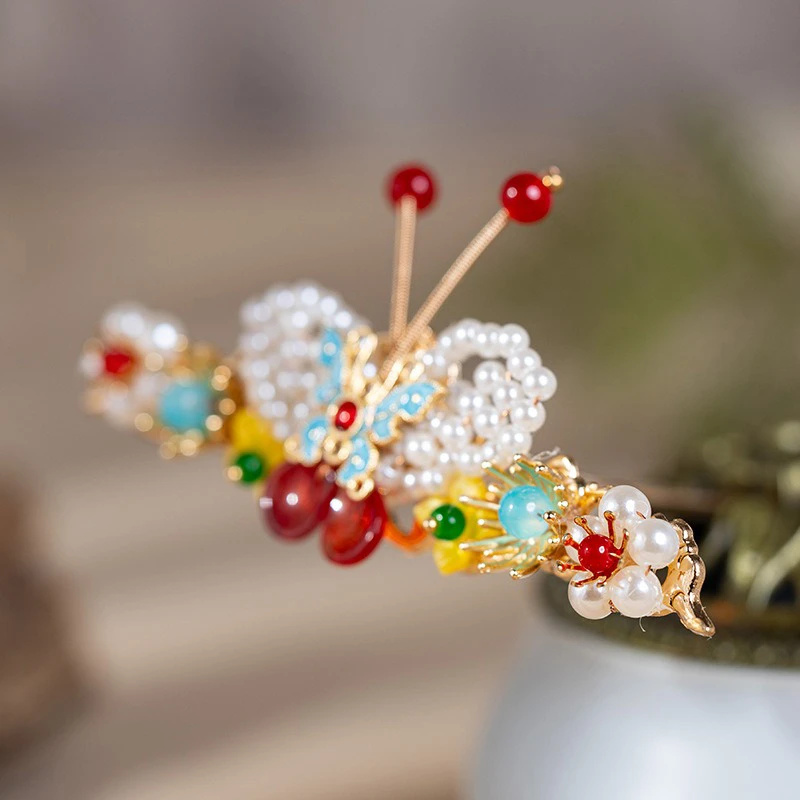Butterfly-Hair-Crown-Hanfu-Headdress-Classical-Vintage-Accessories-1 Floral Wings 2