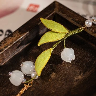 Ladies Cheongsam Jewelry Velvet Bell Orchid Flower Accessories
