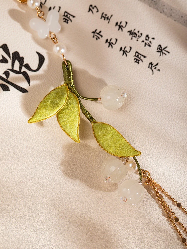 Ladies Cheongsam Jewelry Velvet Bell Orchid Flower Accessories