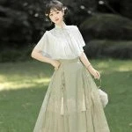 Ming Dynasty Ladies Hanfu Spring Ma Mian Skirt Fashion Set