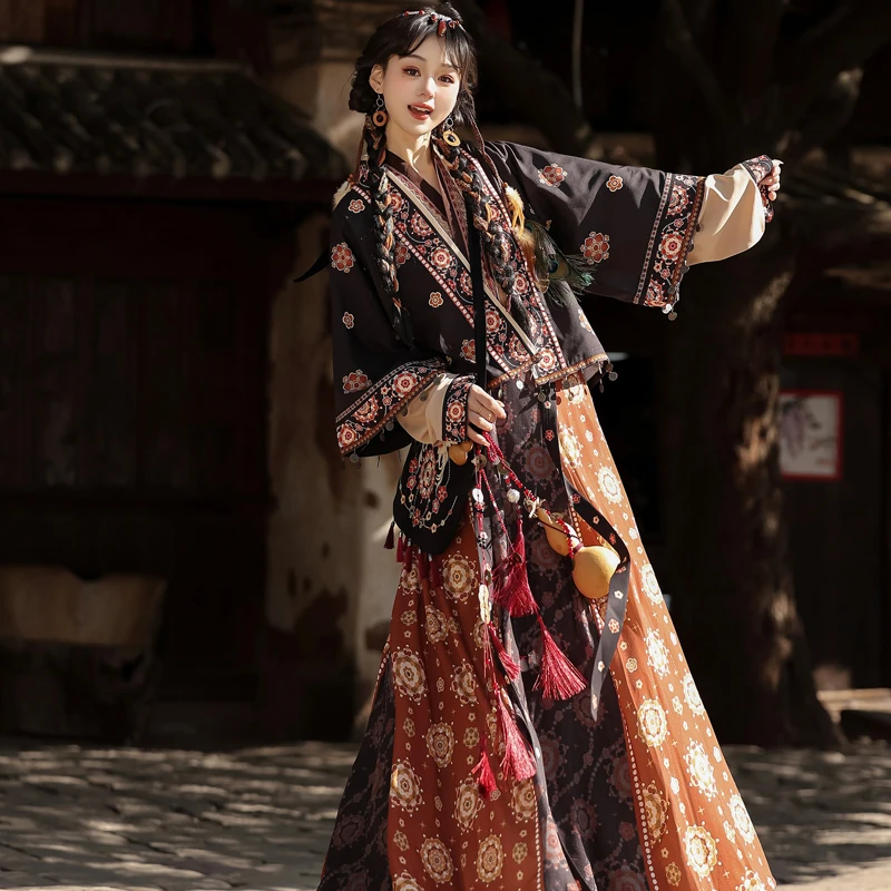 Song-Dynasty-Style-Ladies-Hanfu-Spring-Qiyao-Skirt-Vintage-1 Song Dynasty Style Ladies Hanfu Spring Qiyao Skirt Vintage