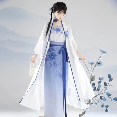Summer Song Hanfu Camellia Long Shirt Daily Elegant Skirts