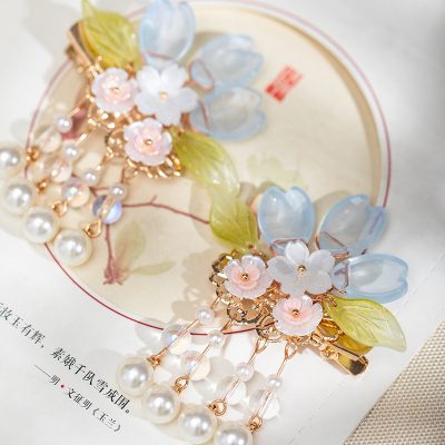 Children Hanfu Headdress Sweet and Cute Tassel Hair Clips