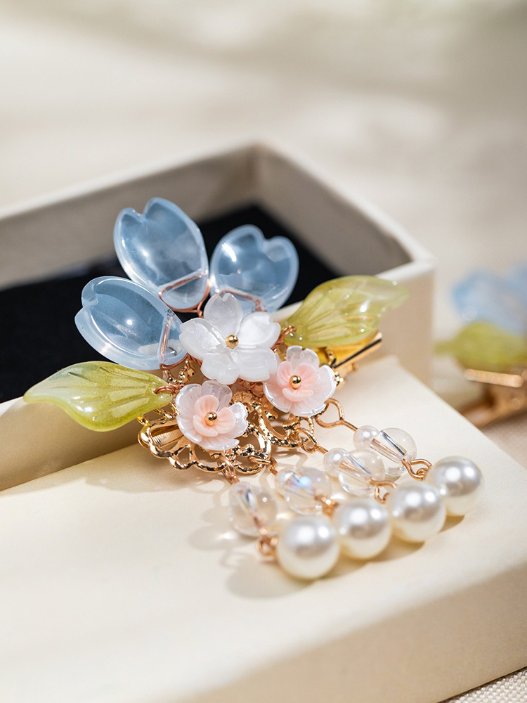 Children Hanfu Headdress Sweet and Cute Tassel Hair Clips