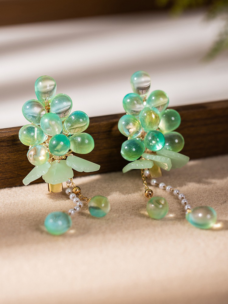 Ladies Hanfu Hair Clips Green Grape Buyao Accessories