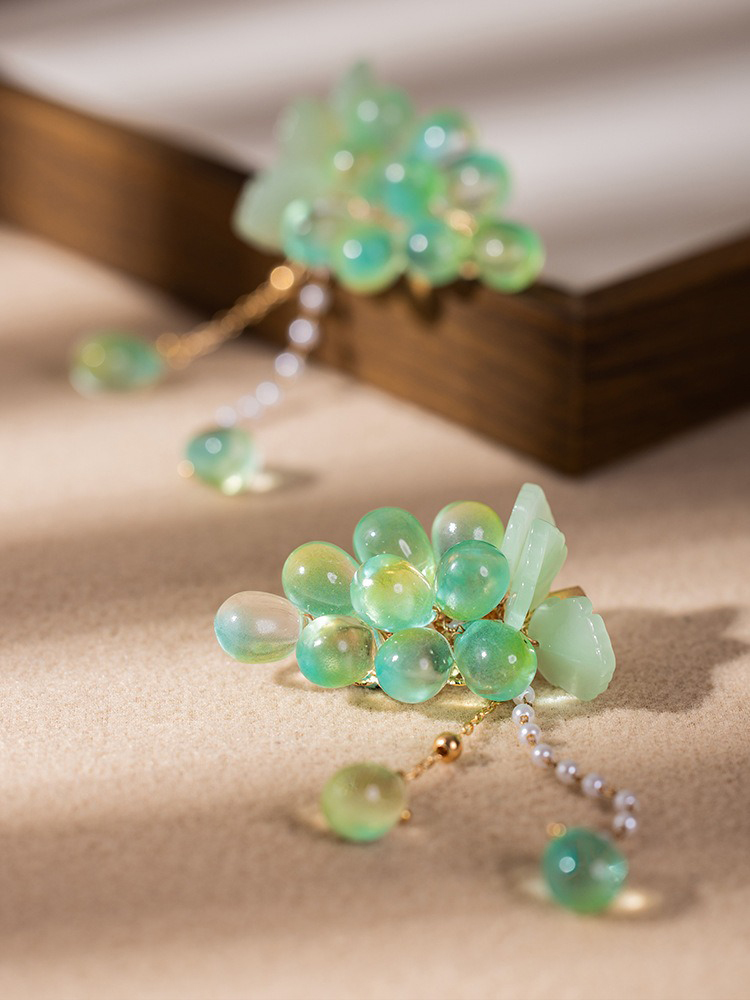 Ladies Hanfu Hair Clips Green Grape Buyao Accessories