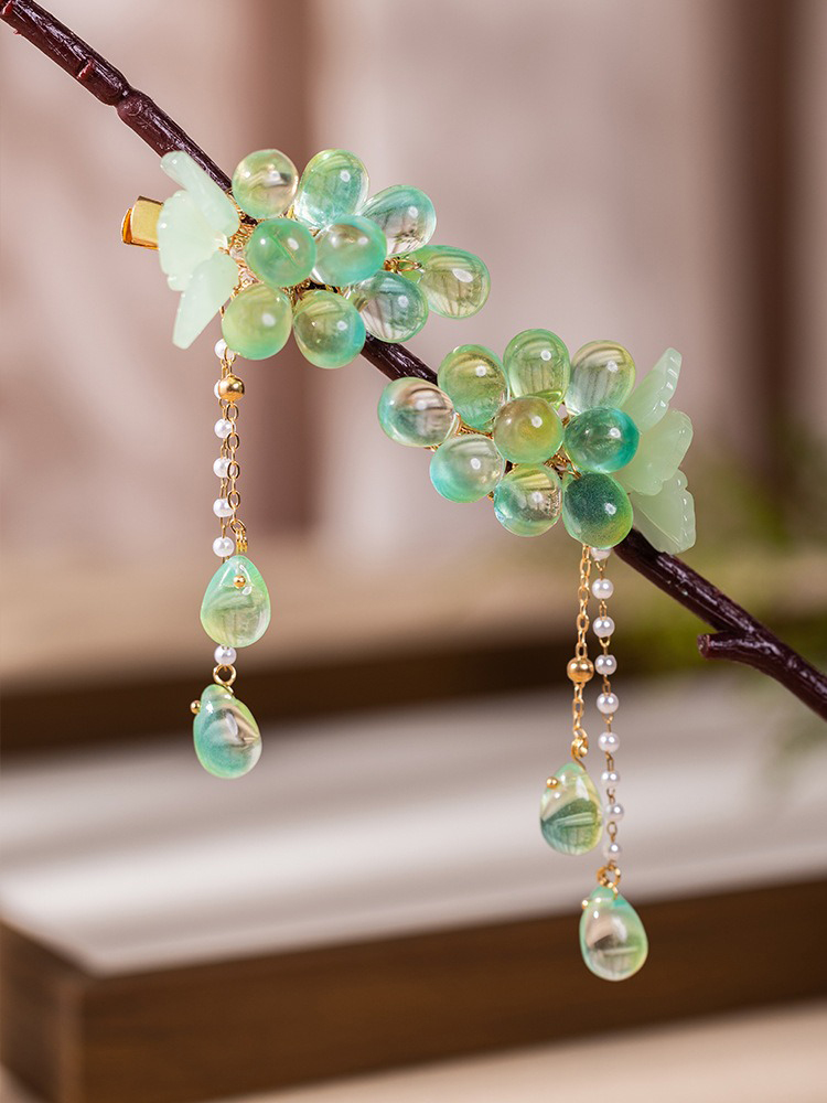 Ladies Hanfu Hair Clips Green Grape Buyao Accessories