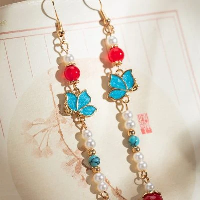 Long Hanfu Ladies Earrings Dunhuang Style Unique Accessories