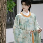 Song Hanfu Men Round Collar Robe Printed Handsome Daily Clothing
