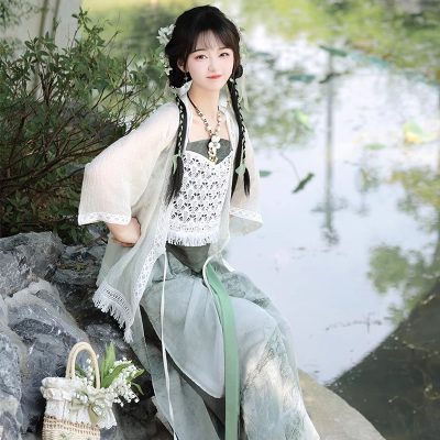 Spring Song Dynasty Ladies Hanfu Daily Casual Lantern Pants Set