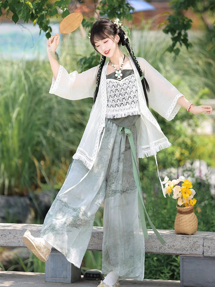Spring Song Dynasty Ladies Hanfu Daily Casual Lantern Pants Set