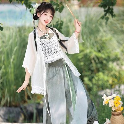 Spring Song Dynasty Ladies Hanfu Daily Casual Lantern Pants Set