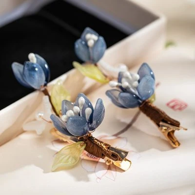 Ink Lotus Flower Hair Clip Daily Fresh Headdress Hanfu Accessories Pair Clip