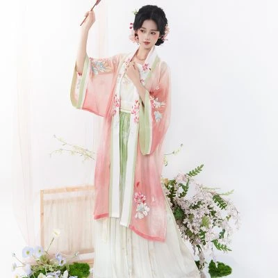 Summer Women Song Hanfu Fairy Daily Pink Set