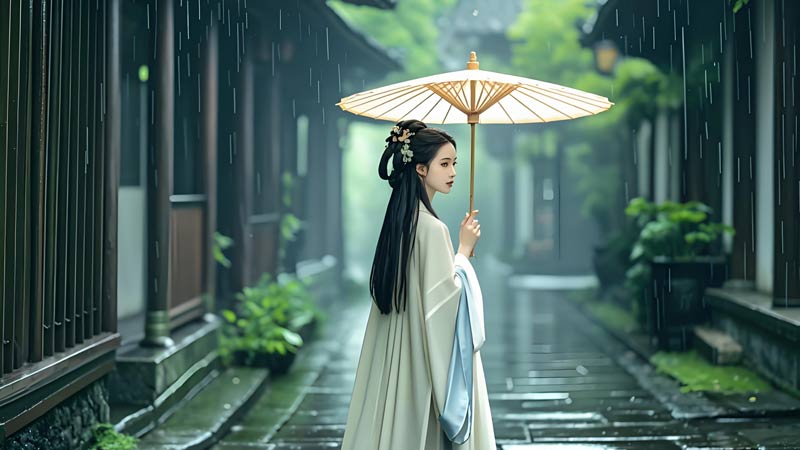 Rainy Jiangnan: A Symphony of Hanfu and Oil-Paper Umbrellas
