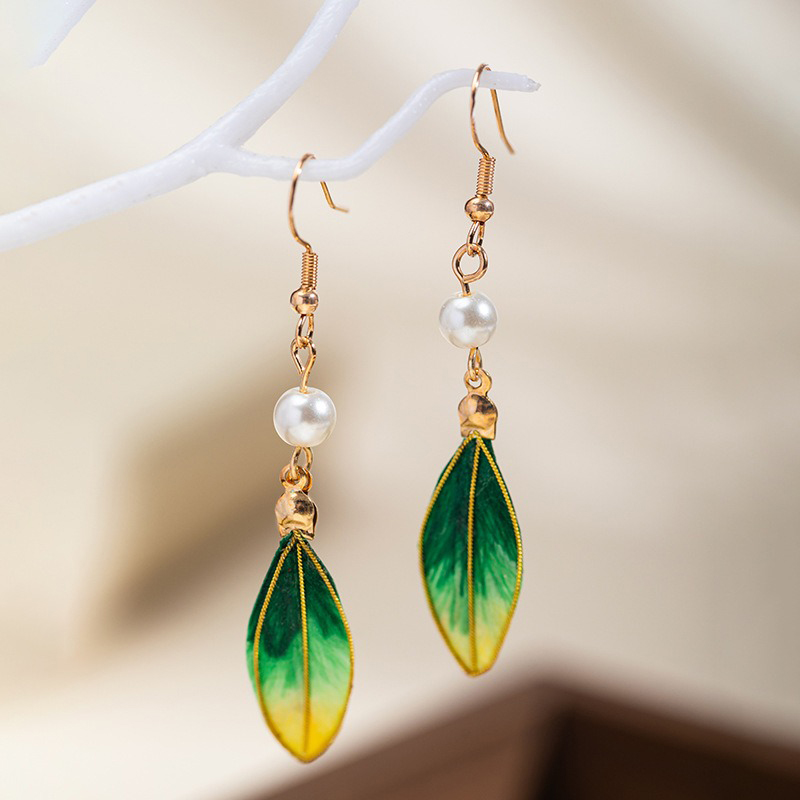 Silk-Chinese-style-Girl-Green-Earrings-Retro-Minimalist-Ear-Jewelry-1 Silk Bamboo 2