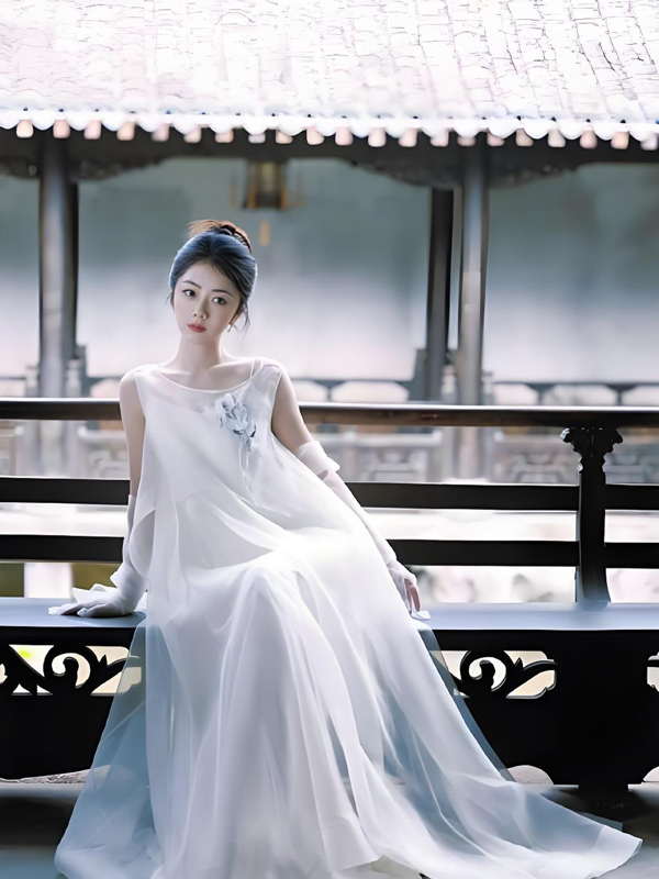 Tan Songyun: A White Silk Photoshoot at 35