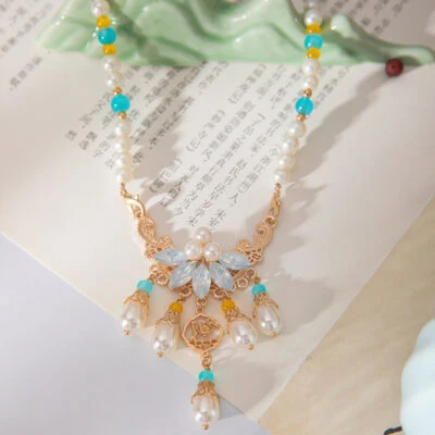 Cheongsam Accessories Pearl Necklace Vintage Yingluo Han Chinese Clothing Collection