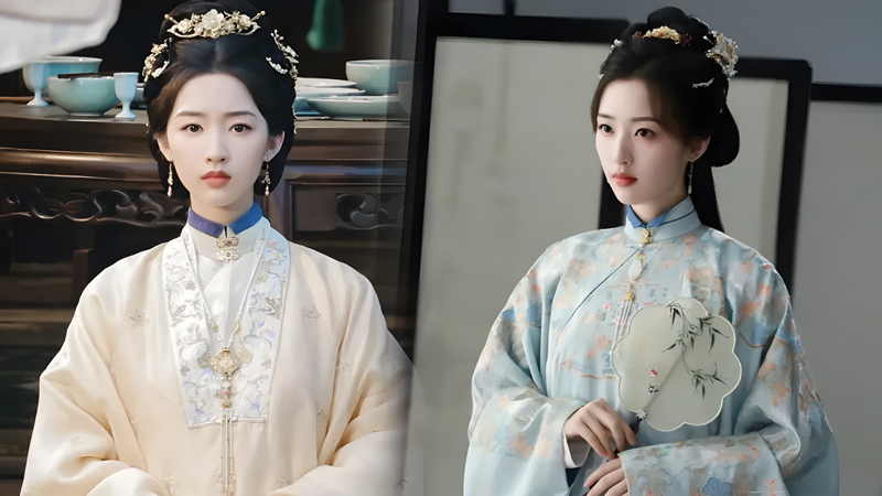 Deng Enxi's Ming-Era Hanfu in When the Flowers Bloom Radiate Poise