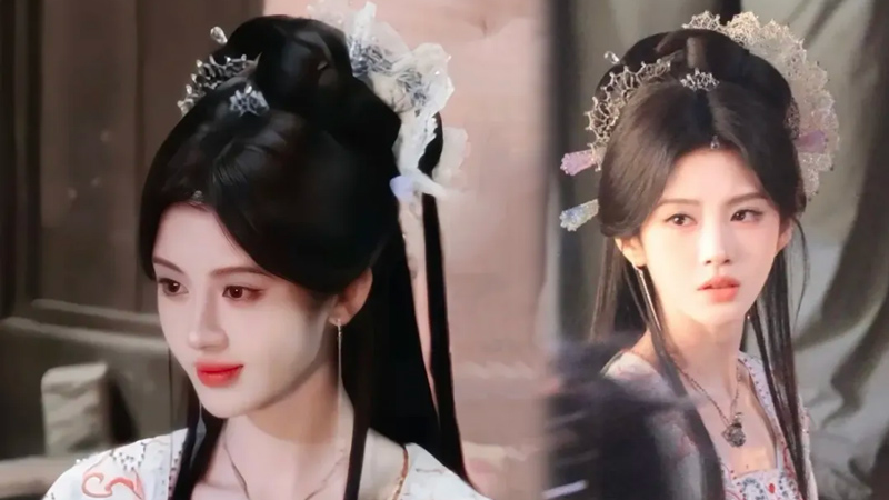 Styling Story of Ju Jingyi's Lace Headpieces in Lai Zhan