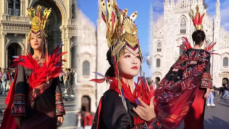 A Chinese Star's Milan Outfit Says About an Ancient Phoenix Legend