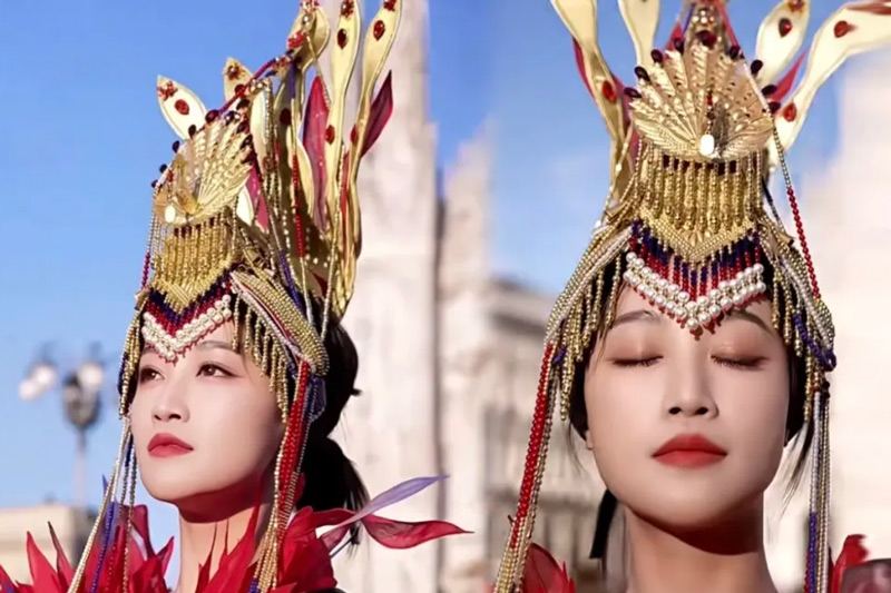 A Chinese Star's Milan Outfit Says About an Ancient Phoenix Legend