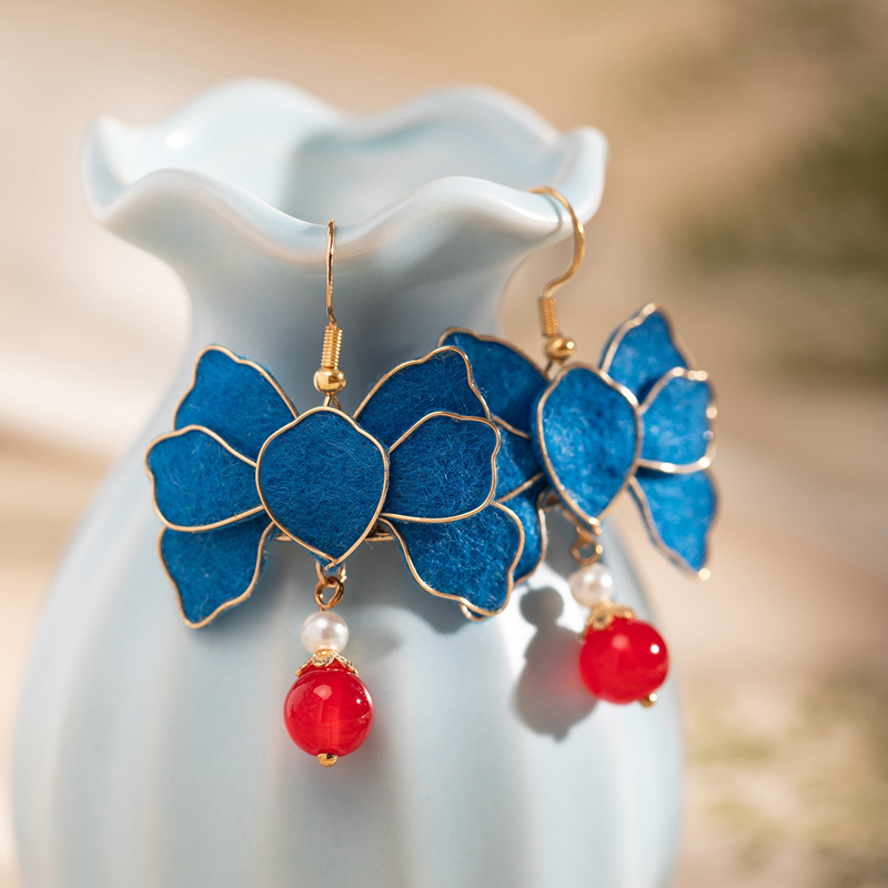 Blue-Velvet-Earrings-Retro-Floral-Women-Cheongsam-Ear-Accessories-1 Velvet Wings 2