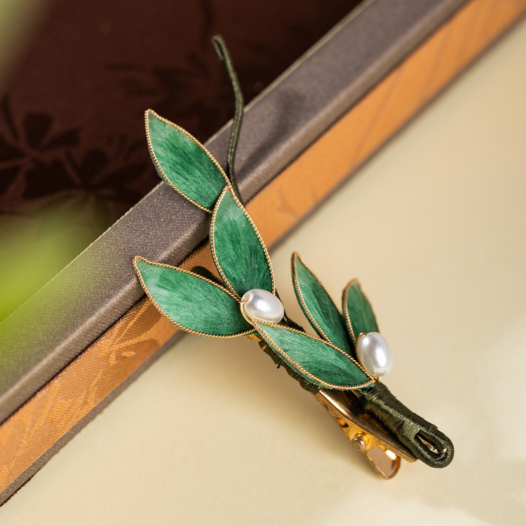 Handmade Velvet Flower Hairpin Traditional Chinese-Style Girl's Everyday Hanfu Accessory