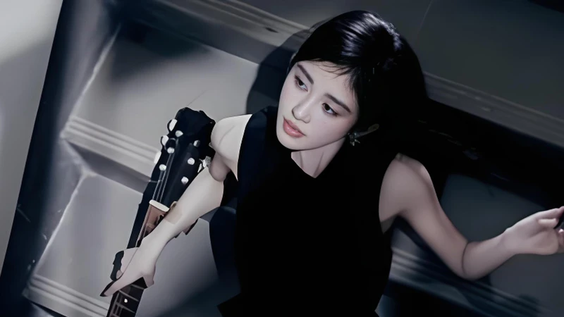 Ju Jingyi's Black Straight Hair with Hime Cut