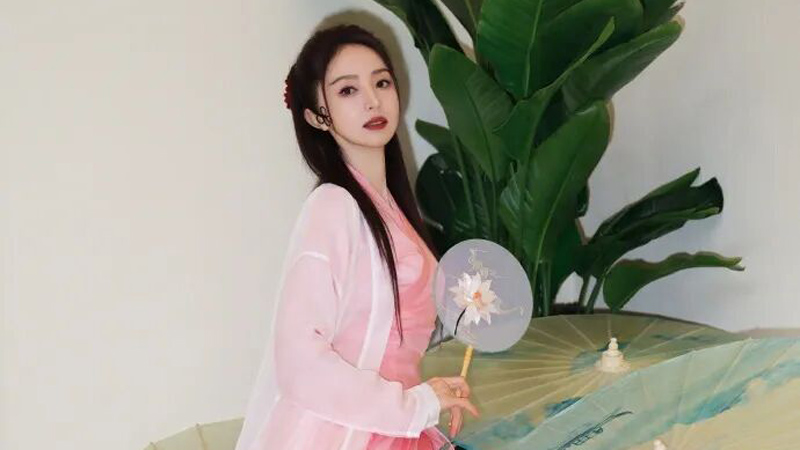 46-Year-Old Dong Xuan Stuns in Pink Hanfu