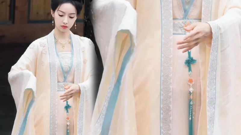 Song Qian's Ethereal Dress Shines with Ancient Oxalis Knots