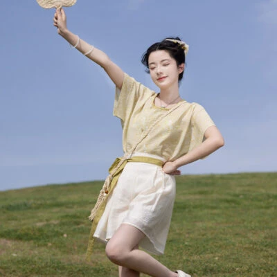 Tang Dynasty Short Sleeved Summer Simple Hanfu