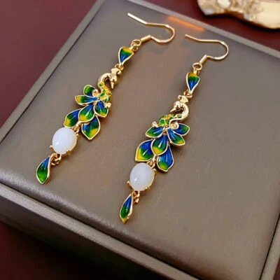 Women Fashion Earrings Vintage Peacock Ear Accessories