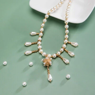 Classic Pearl Necklace Yingluo Ming Dynasty-Style Accessories Vintage Hanfu Handmade Jewelry
