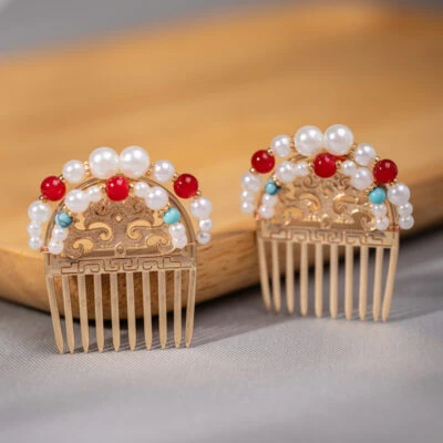 Tang Dynasty-style Gold Hair Ornaments Imperial Court-inspired Chinese Hanfu Accessories