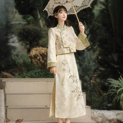 Women Spring Cheongsam Set New Vest Elegant Attire