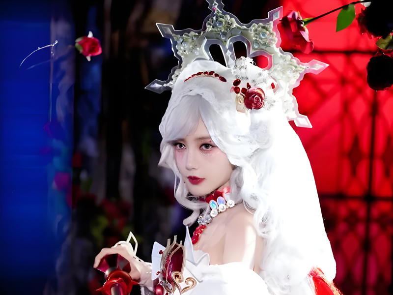 Li Yitong's Dark Rose Bride Look