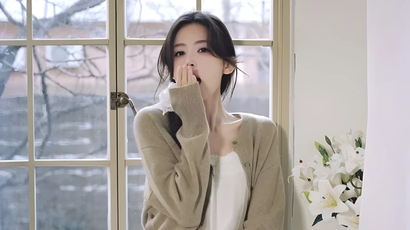 Na Zha's Khaki Knit and White Lace Dress Charm