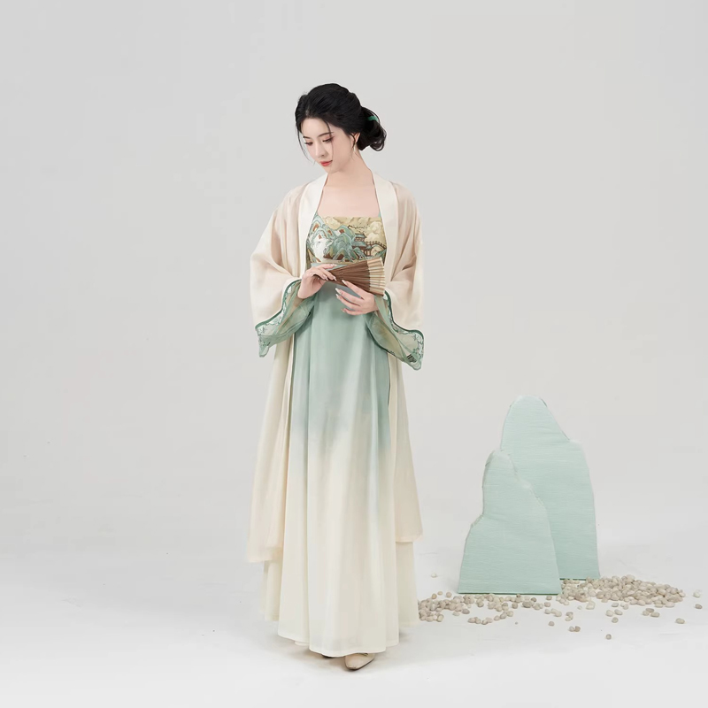 Tang-Dynasty-inspired-Hanfu-style-strapless-dress-set-with-Han-elements-summer-two-piece-ensemble-1 Qing Shan Xing (青山行) 2