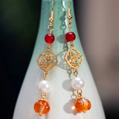 Traditional-Style Accessories Women's Fringe Earrings for Hanfu Outfits