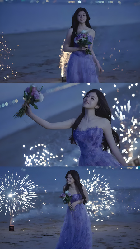 Chen Yanxi in a Petal-Adorned Lilac Gown
