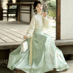 Spring Women Hanfu New Chinese Style Daily Hanfu Set with Mamian Qun
