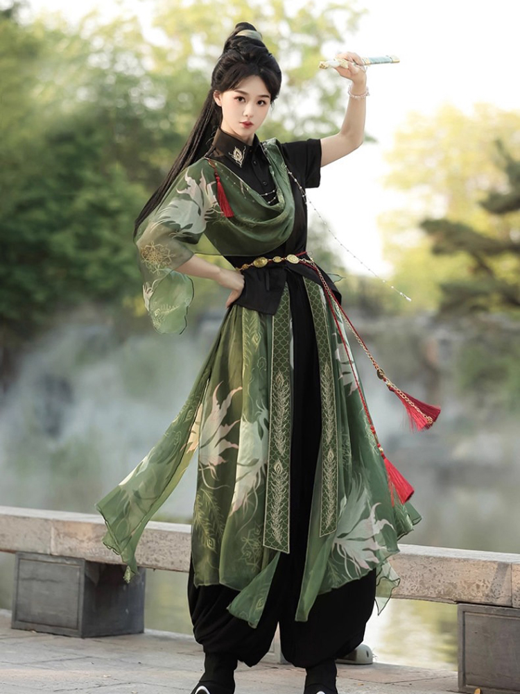 Wuxia Women Hanfu Set Stylish Lantern Pants Ancient Costume Attire
